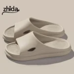 ZHIDA Home Slippers Couple Summer Indoor Skid Proof Bathroom Slippers Sandals Hotel Solid Color Men Women Flip Flops Flat Shoes